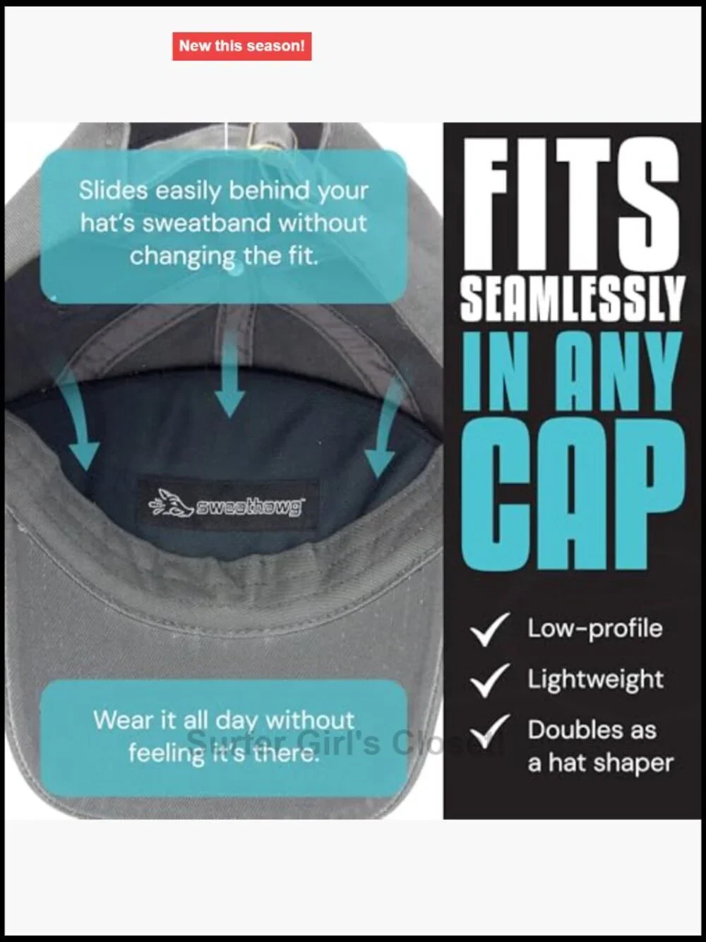 Sweat-Proof Hat Liner Insert Ultra-Absorbent Cap Liner Shaper for All Hats